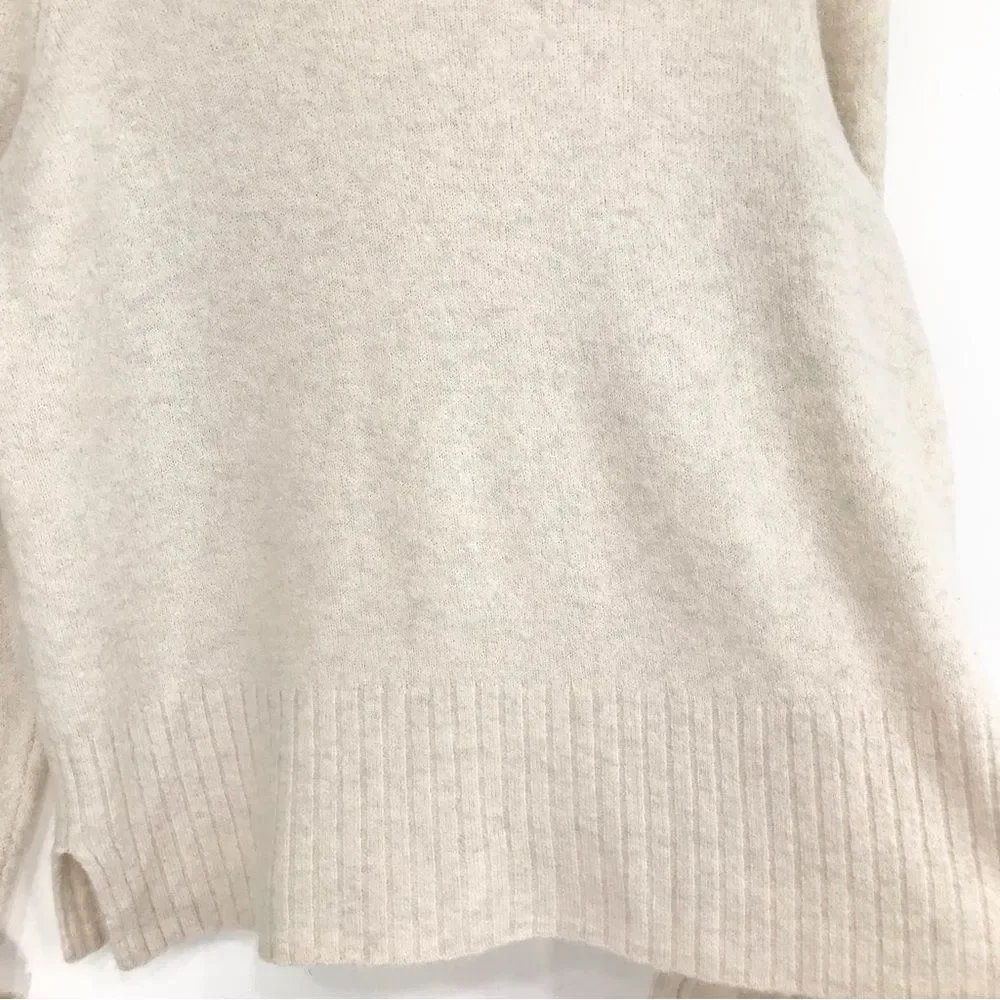 Madewell INLAND Heather Cement Alpaca Merino Wool Funnel Neck Pullover Sweater